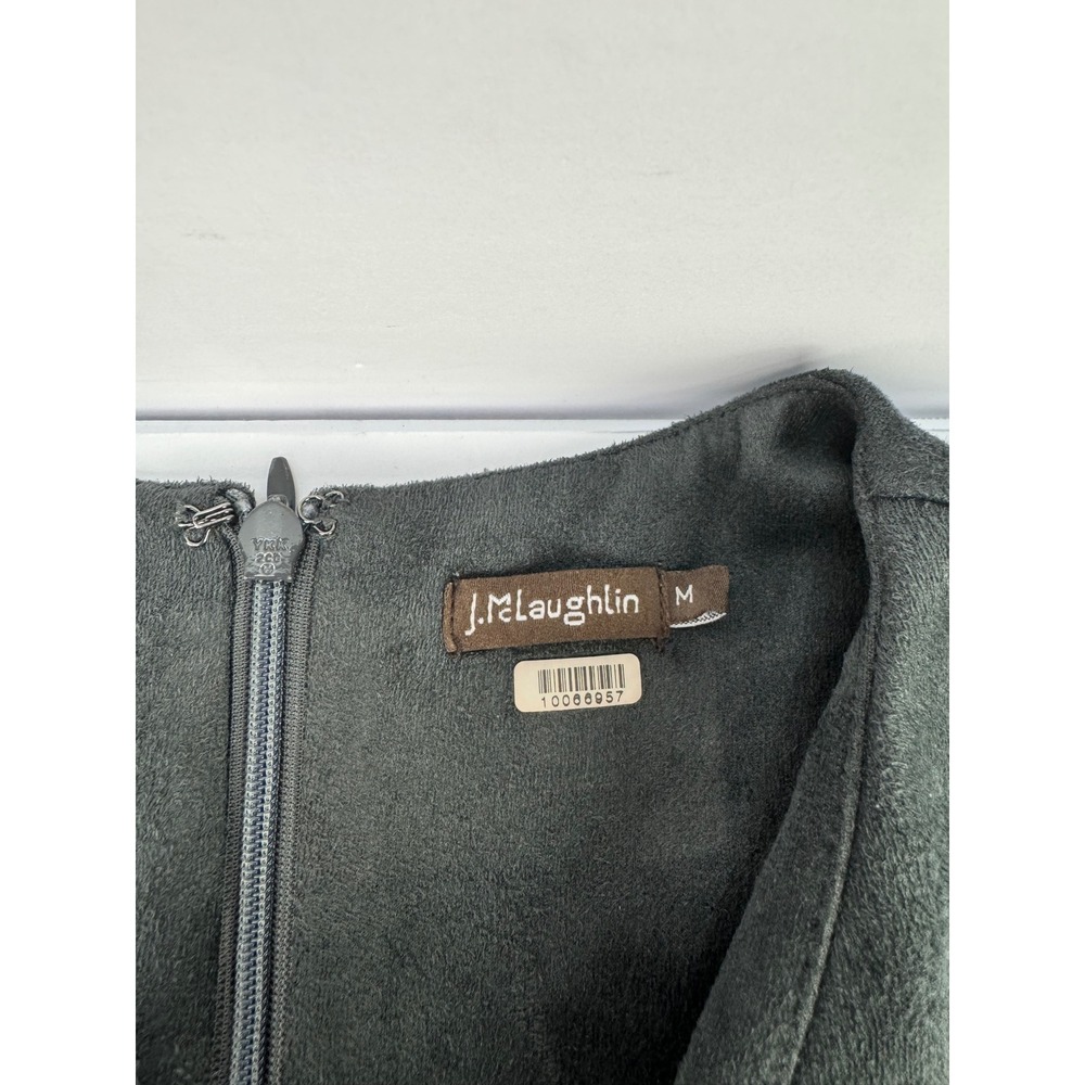 J. McLaughlin M Neville Sheath Faux Suede Crossover Gray LS Midi Women Dress - Picture 8 of 12